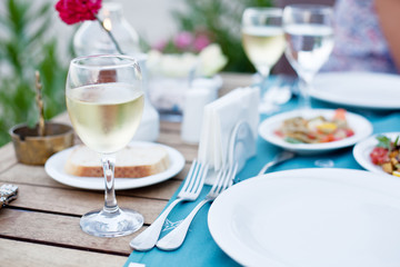 Glass of white wine.