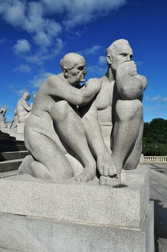 Sculptures in Vigeland Park in Oslo, Norway