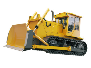 Obraz premium Heavy crawler bulldozer isolated