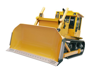 Fototapeta premium Heavy crawler bulldozer isolated