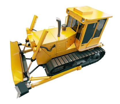 Heavy crawler bulldozer  isolated
