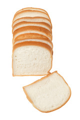 Sliced bread on white background