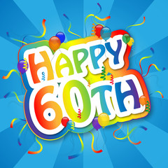 "HAPPY 60TH" Card (birthday sixty party celebration sixtieth)