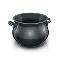 cast iron pot. vector illustration isolated on white