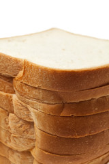 Bread stack on white background