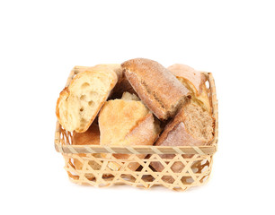 Basket of baguettes for background.