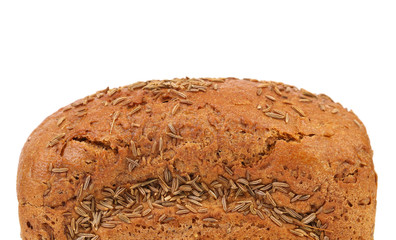 Top of rye bread with caraway seed.
