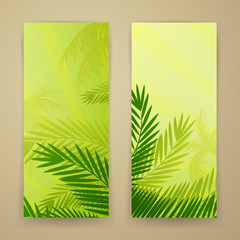 Vector Illustration of Two Nature Banners with Palm Trees