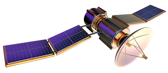 Fototapeta premium 3D model of an artificial satellite of the Earth