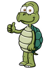 Vector illustration of Cartoon turtle