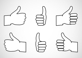 Set Of Thumbs Up Icons