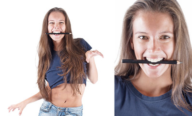 Girl with pencil
