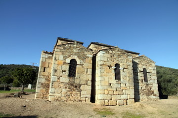 Visigothic church of Santa Lucía del Trampal, Alcuéscar, Spain.