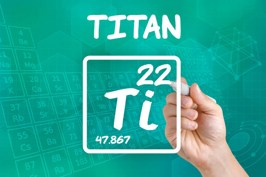 Symbol f&uuml;r das chemische Element Titan