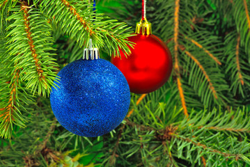 two balls on the Christmas tree © cooperr