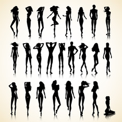 Summer set of silhouettes