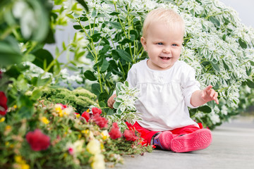 cute baby girl outdoors