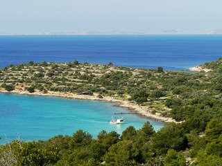 Fototapeta na wymiar The Kosirina bay of the island Murter in Croatia