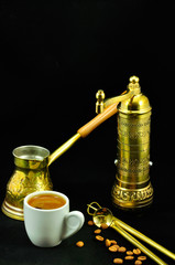 Obraz na płótnie Canvas traditional set for turkish and greek coffee