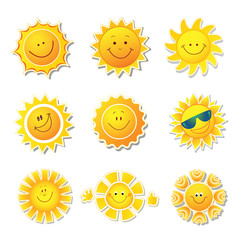 Sun icons. Beautiful elements for design.