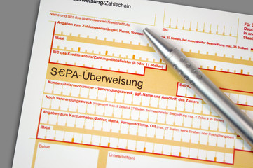 Überweisungsformular mit SEPA