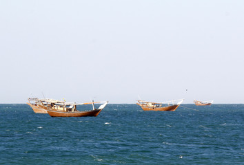 Traditional Fishing boats in Oman
