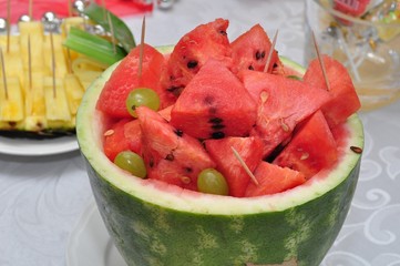 Party - fruits on  the table - obrazy, fototapety, plakaty