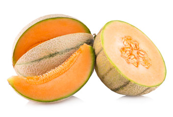 cantaloupe melon isolated on white background