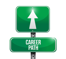 career path road sign illustration design