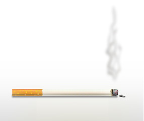 Smoking cigarette .