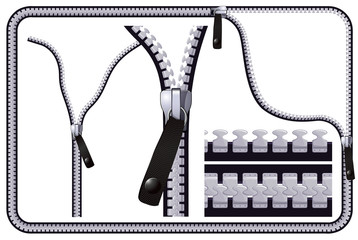 Zipper. Illustrator vector brushes to create zippers any shape. © mushakesa