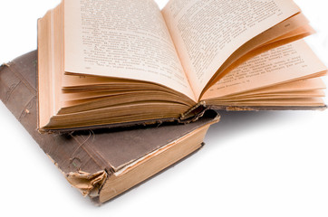 Old book isolated on white.