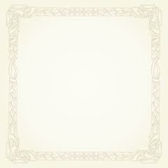 vintage gold floral typographic frame