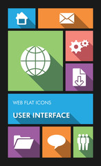 Colorful web apps user interface flat icons.