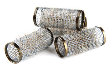 Curlers isolated on white