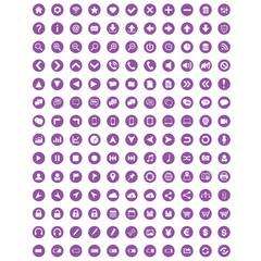 Basic purple icons set - web and application icons