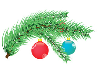 Obraz na płótnie Canvas Christmas tree branch vector illustration