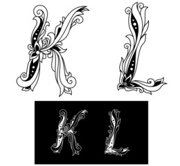 Capital letters K and L