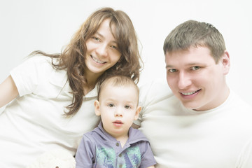 Happy caucasian family together