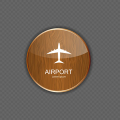 Fototapeta premium Airport application icons vector