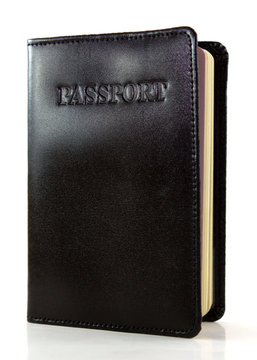 Passport cover on isolated background