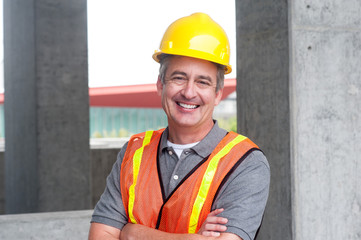 portrait of a happy construction worker