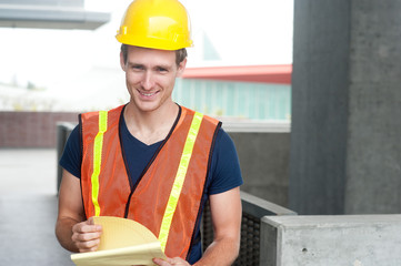 portrait of a happy construction worker