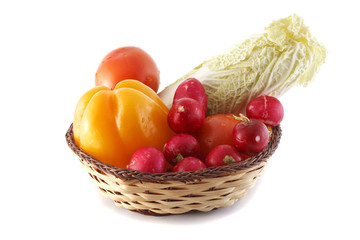 basket with vegetables