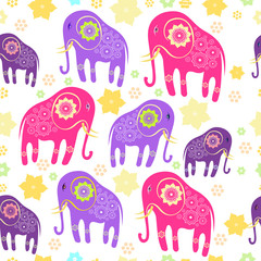 seamless pattern with elephants