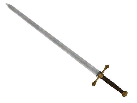 &eacute;p&eacute;e 3d sur fond blanc