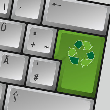 Computer Tastatur " Recycling "