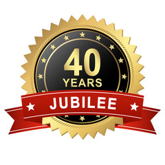 Jubilee Button with Banner - 40 YEARS