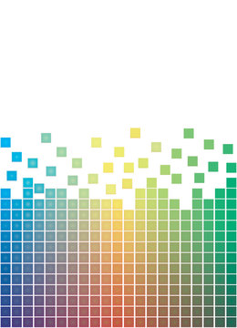 Colorful Falling Pixels Vector Illustration