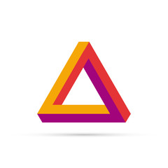 Vector logo triangle 3D - obrazy, fototapety, plakaty